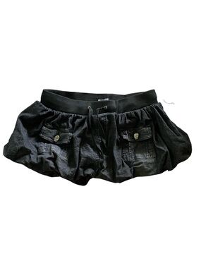 Black Cargo Denim Bubble Skort Micro Skirt Hot Topic Goth Skulls Grunge M